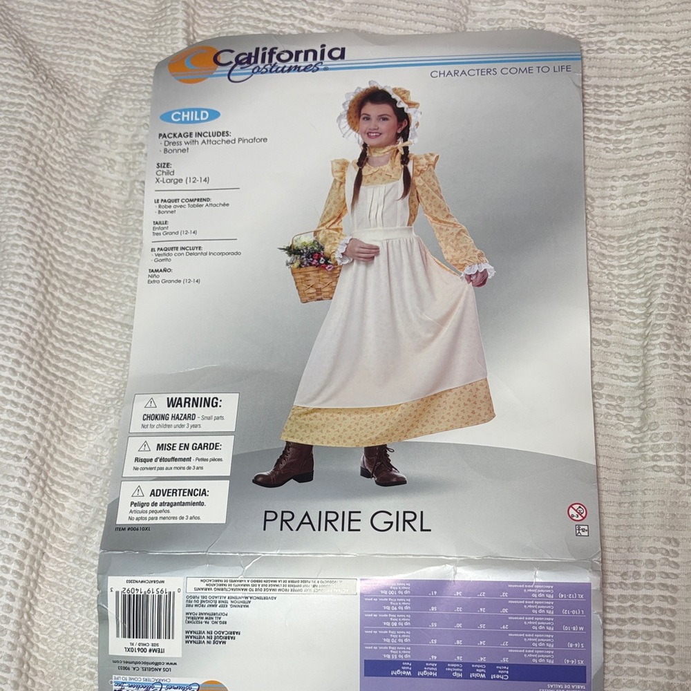 California Costumes Prairie Girl Dress - Yellow and White